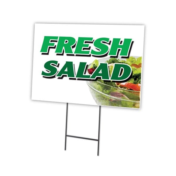 Signmission Fresh Salads Yard Sign & Stake outdoor plastic coroplast window, C-1824 Fresh Salads C-1824 Fresh Salads - main
